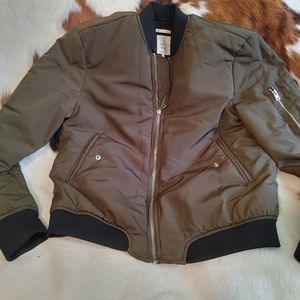Zara Olive Bomber Jacket